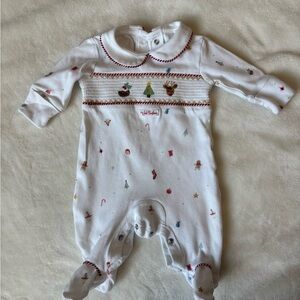 Next Newborn Christmas White babies  Footie 0-1M